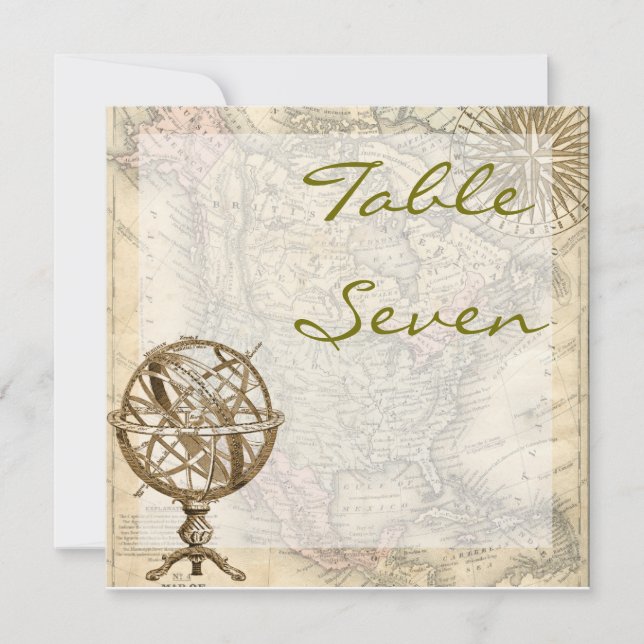 Antik kartbordskortnummer inbjudningar (Framsida)