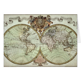 Antik kartor av världen hälsningskort