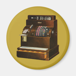 Antik kassaapparat, vintage detaljhandel magnet