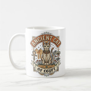 Antik Katt Från Egypten Katt Antikken Egypten Vint Kaffemugg