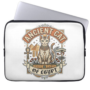 Antik Katt Från Egypten Katt Antikken Egypten Vint Laptop Fodral