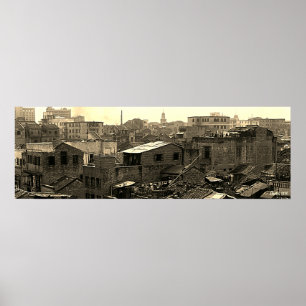 Antik Kina Kanton stad Poster
