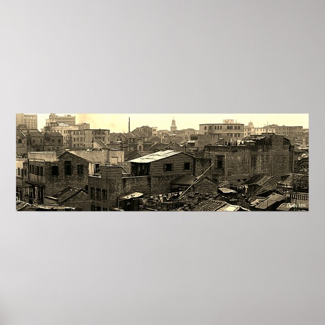 Antik Kina Kanton stad Poster (Framsidan)