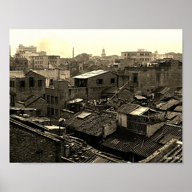 Antik Kina Kanton stad Poster (Framsidan)