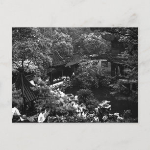 Antik Kina Shanghai Yuyuan trädgård turister Vykort