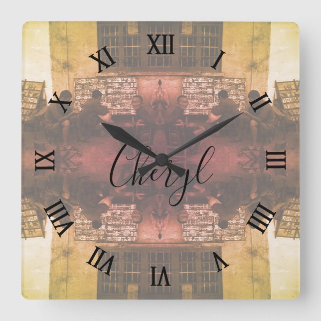 Antik kinesisk Changsha bok utlånings stor klocka (Framsida)