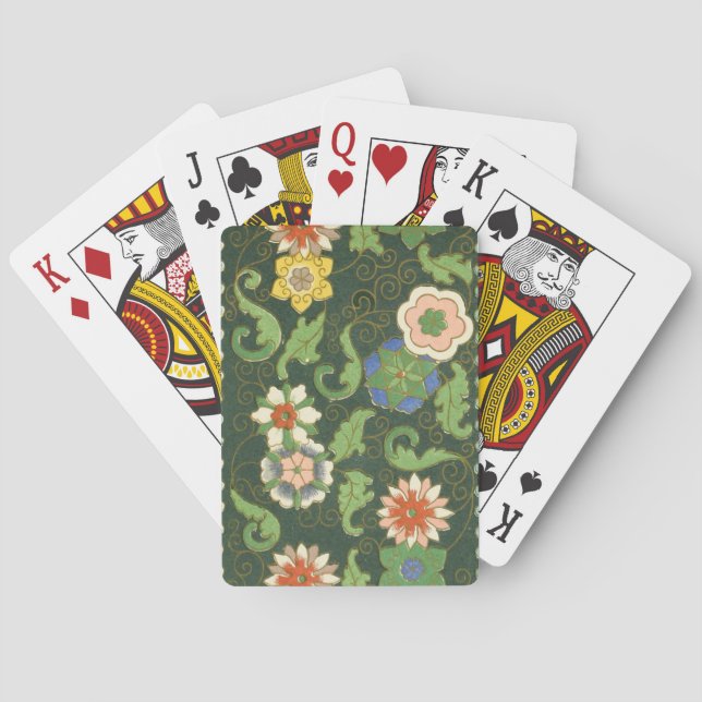 Antik kinesisk cloisonné-mönster: Jadegrön Casinokort (Baksidan)