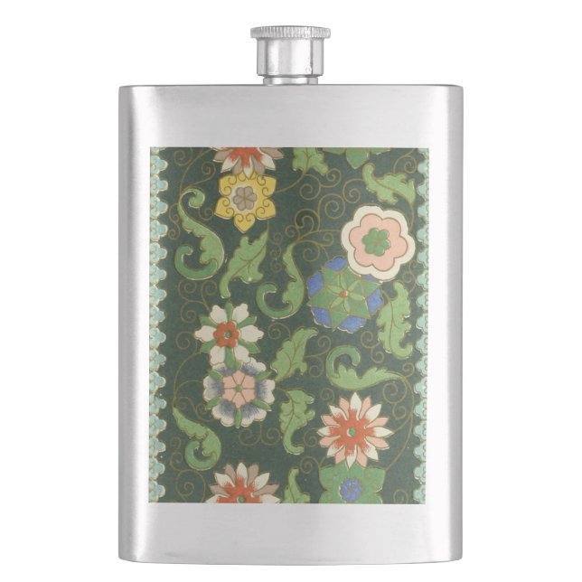 Antik kinesisk cloisonné-mönster: Jadegrön Fickplunta (Framsidan)