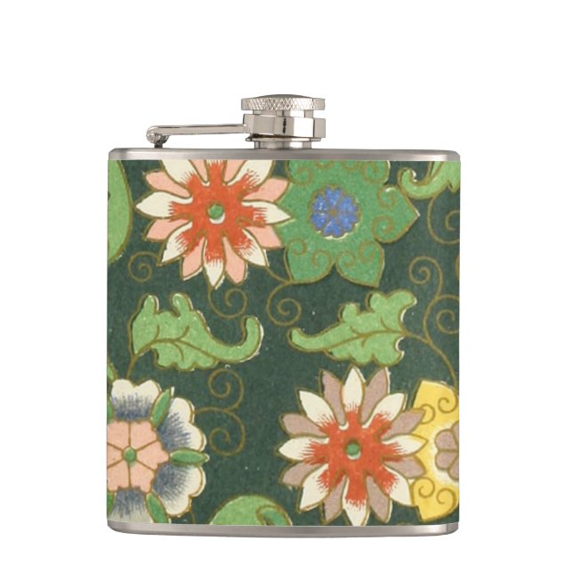 Antik kinesisk cloisonné-mönster: Jadegrön Fickplunta (Framsidan)