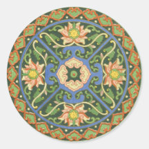 Antik kinesisk cloisonné-mönster: Jadegrön