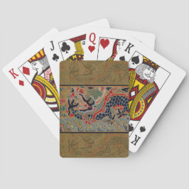 Antik kinesisk drakesilkesbroderimönster kortlek