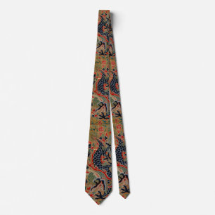 Antik kinesisk drakesilkesbroderimönster slips