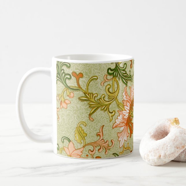 Antik kinesisk prydnad Jones blommor Kaffemugg (Med munk)