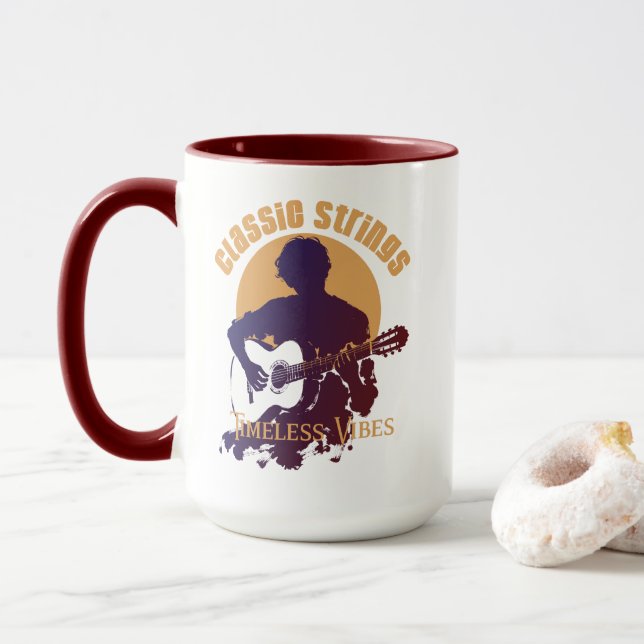 Antik Klassisk Gitarr Kaffe Mugg (Med munk)