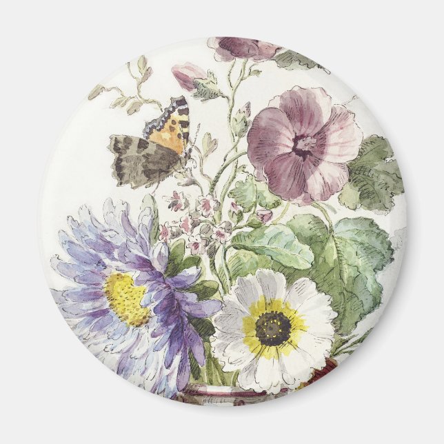 Antik konst av William van Leen med blommande fjär Magnet (Framsidan)