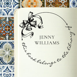 Antik kransslinga Anpassat namn Biblioteksböcker Självfärgande Stämpel