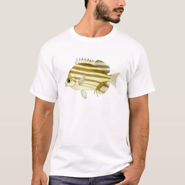Antik kust- hem- dekor för fisk no.3 t-shirt (Framsida)