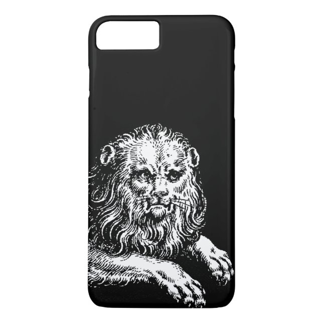 Antik lejon gravyr Case-Mate iPhone skal (Baksida)