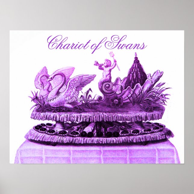 ANTIK LILA SVANVAGN OCH CUPCAKES POSTER (Framsidan)