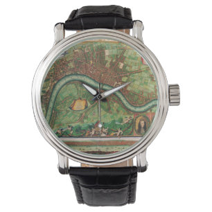 Antik Londons gatukarta av Johannes de Ram, 1689 Armbandsur