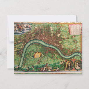 Antik Londons gatukarta av Johannes de Ram, 1689 Inbjudningar