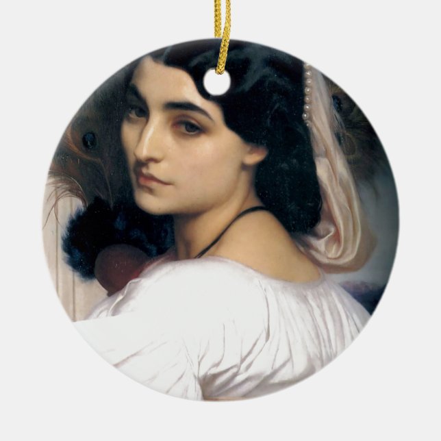 Antik målning för latinamerikansk damkvinna julgransprydnad keramik (Framsidan)