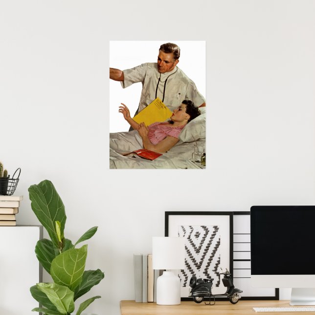 Antik Medicin, Läkare med Kvinnlig Patient Poster (Hemmakontoret)