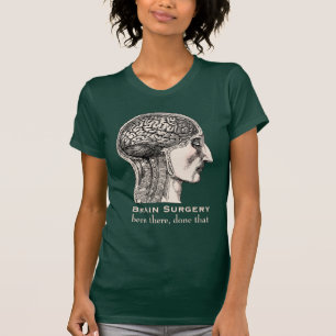 Antik medicinsk gravyr för hjärnkirurgiöverleva t shirt