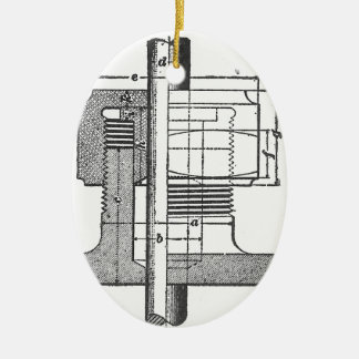 Antik mekanisk verktygingenjör julgransprydnad keramik