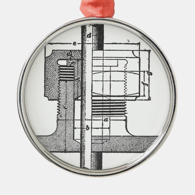 Antik mekanisk verktygingenjör julgransprydnad metall (Framsidan)