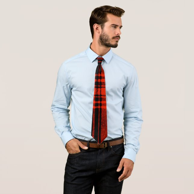 Antik Menzies Jakt Tartan Plaid Mönster Slips (In Situ)