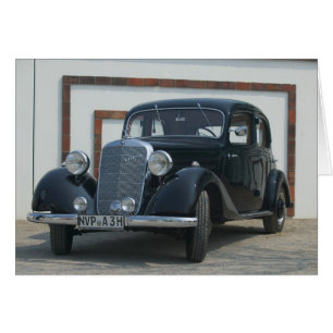 antik Mercedes 3 Hälsningskort