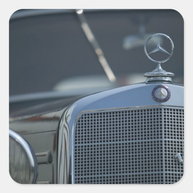 antik Mercedes 4 Fyrkantigt Klistermärke (Framsida)