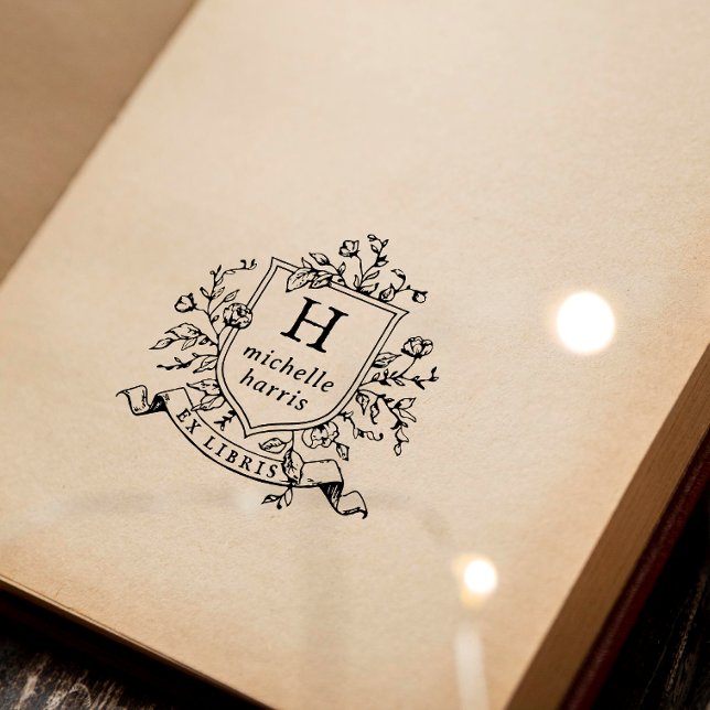 Antik Monogram-Exlibris Namn Bok Illustration Stämpel (Skapare uppladdad)