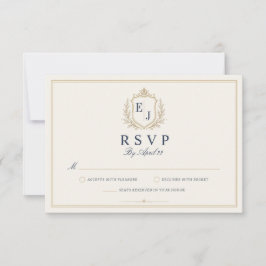 Antik Monogram Gammalt Pengar Bröllop RSVP-kort OSA Kort