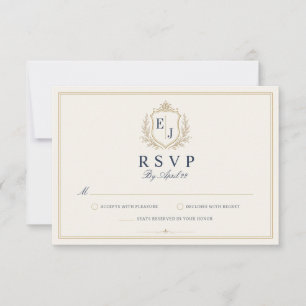 Antik Monogram Gammalt Pengar Bröllop RSVP-kort OSA Kort