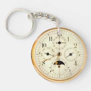 Antik Moonphase guld- Fob klockadesign Keychain