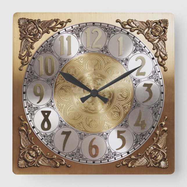 Antik moraklocka fyrkantig klocka (Framsida)