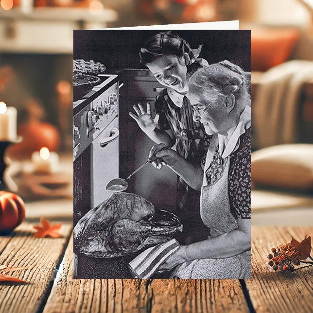 Antik Mormor Barnbarn Trutar Kalkon Helgkort (Skapare uppladdad)