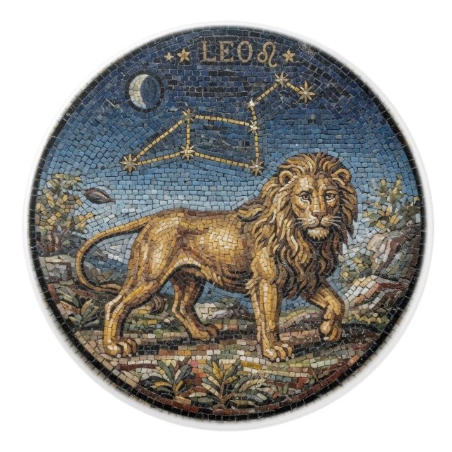 Antik mosaik Zodiak Lejonet Knopp (Framsidan)