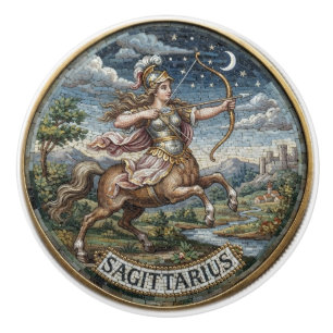 Antik mosaik Zodiak Skytten   Knopp