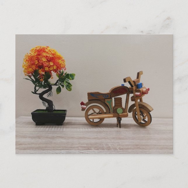 antik motorcykel 🏍️ helg vykort (Framsida)