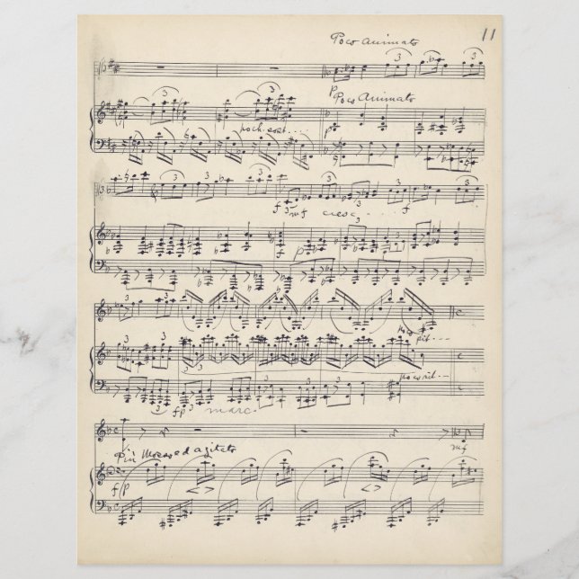 Antik musik handskriven decoupage scrapbook (Framsida)