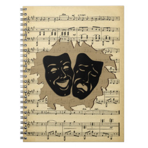 Antik musik och teatern maskerar anteckningsbok