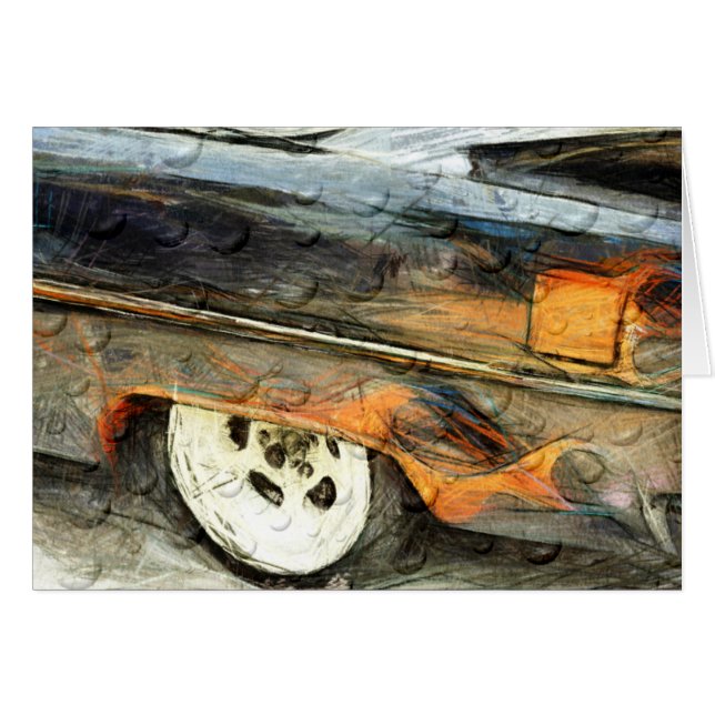 Antik muskelbil hälsningskort (Framsidan Horizontal)