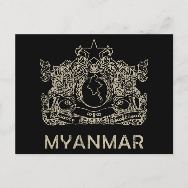 Antik Myanmar Vykort (Framsida)