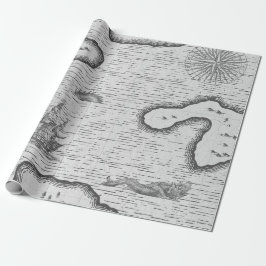 Antik nautisk karta presentpapper