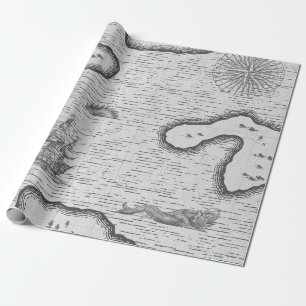 Antik nautisk karta presentpapper