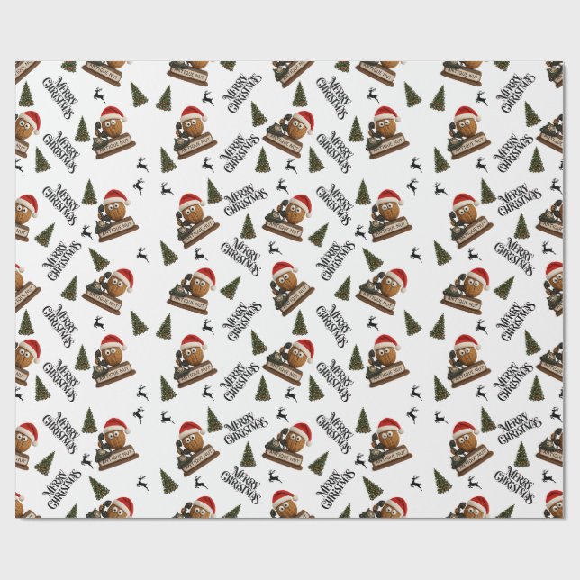 Antik nöt julklappspapper presentpapper (Platt)