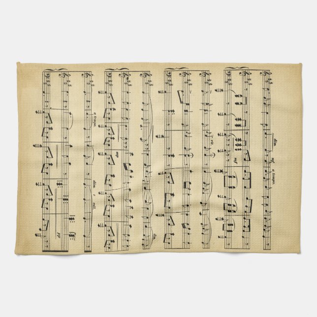 Antik notblad kökshandduk (Horisontell)